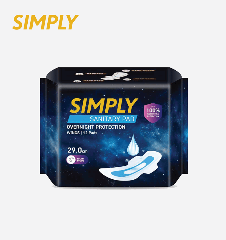 SIMPLY Sanitary Pad Overnight Protection 29.0cm
