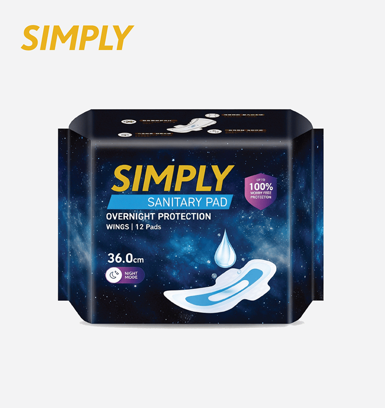 SIMPLY Sanitary Pad Overnight Protection 36.0cm