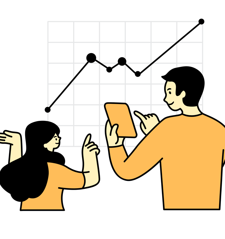 illustration of a graph showing growth