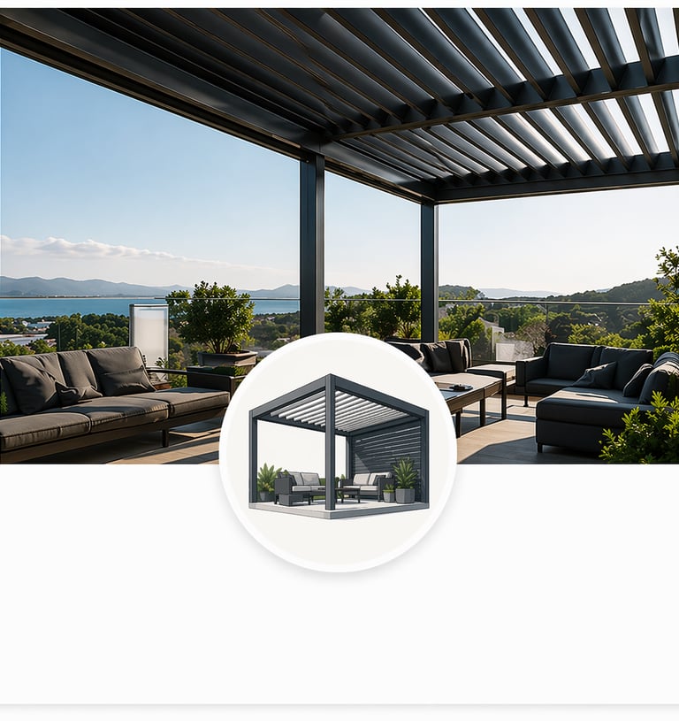 Wintergartensysteme aus Aluminium Bioklimatische Pergolasysteme für Terrasse & Garten Vertikale Glas