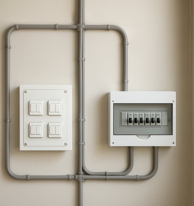 electrical accessories, mcb, wire and switches