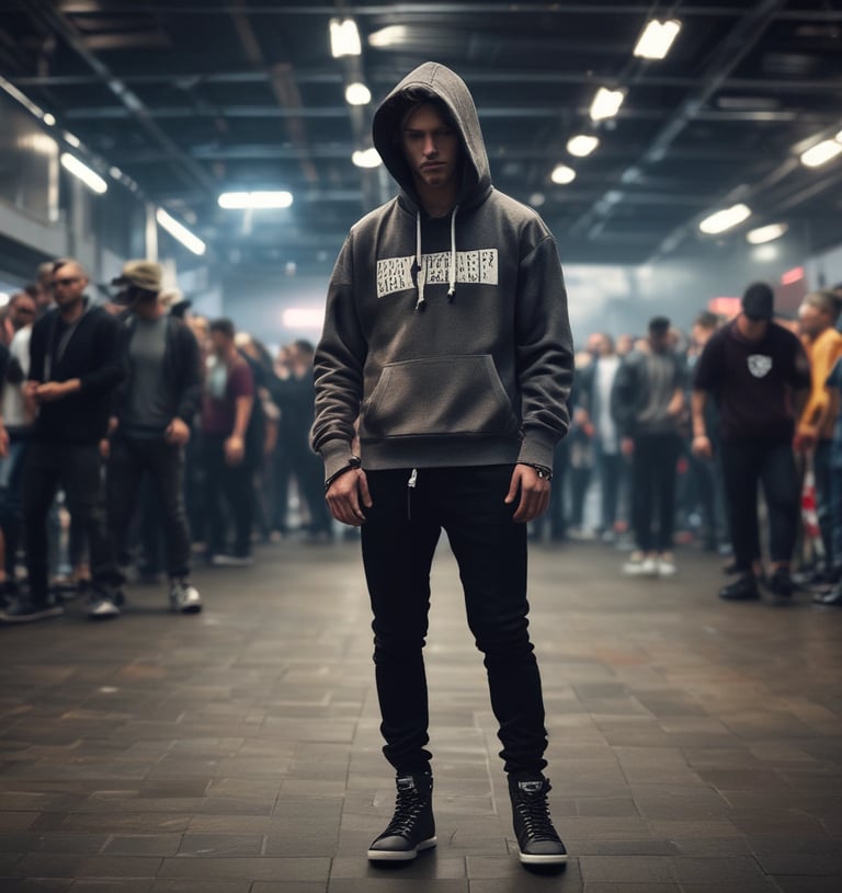 chico con sudadera rave techno