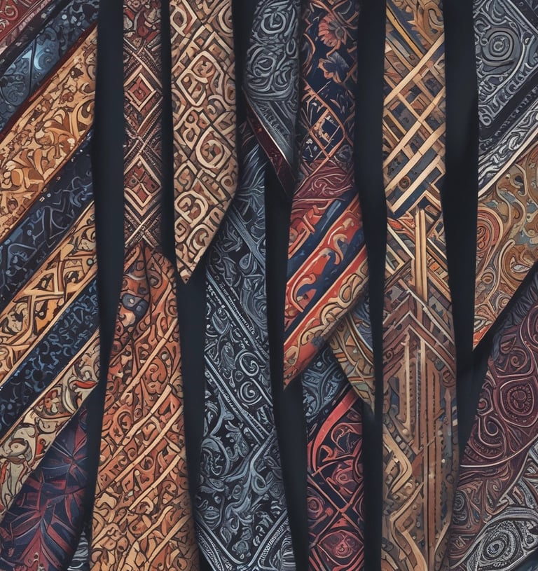 Stylish silk ties arranged neatly with soft lighting highlighting their texture