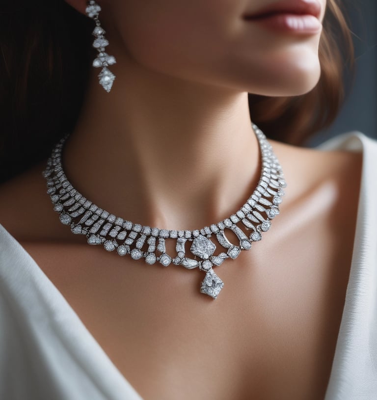 An elegant display of luxury handbags and jewelry on a soft velvet background.