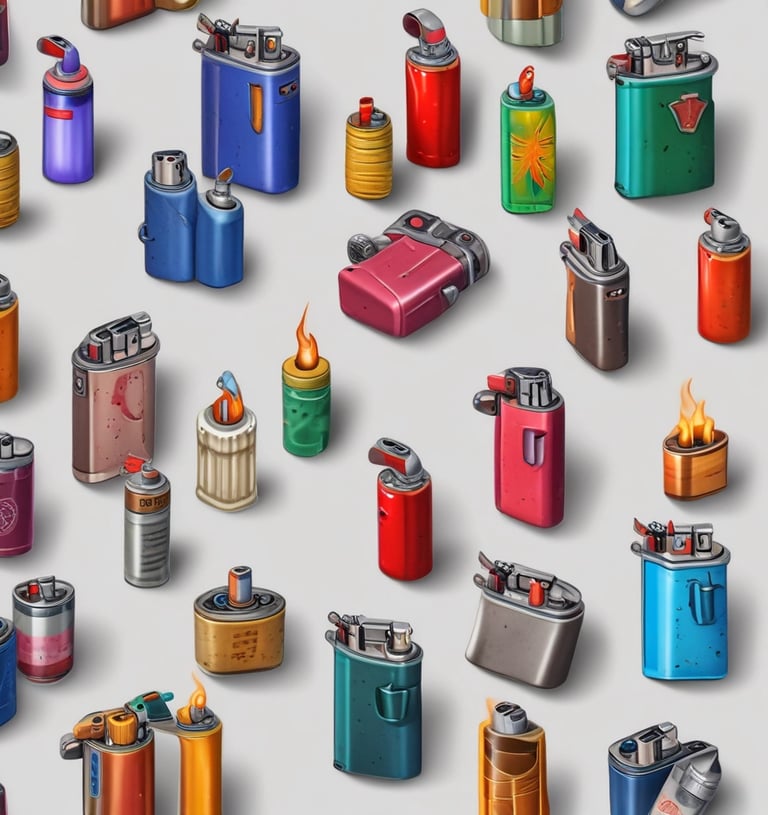 A modern torch lighter with triple flame, featuring a brushed metal finish against a black background