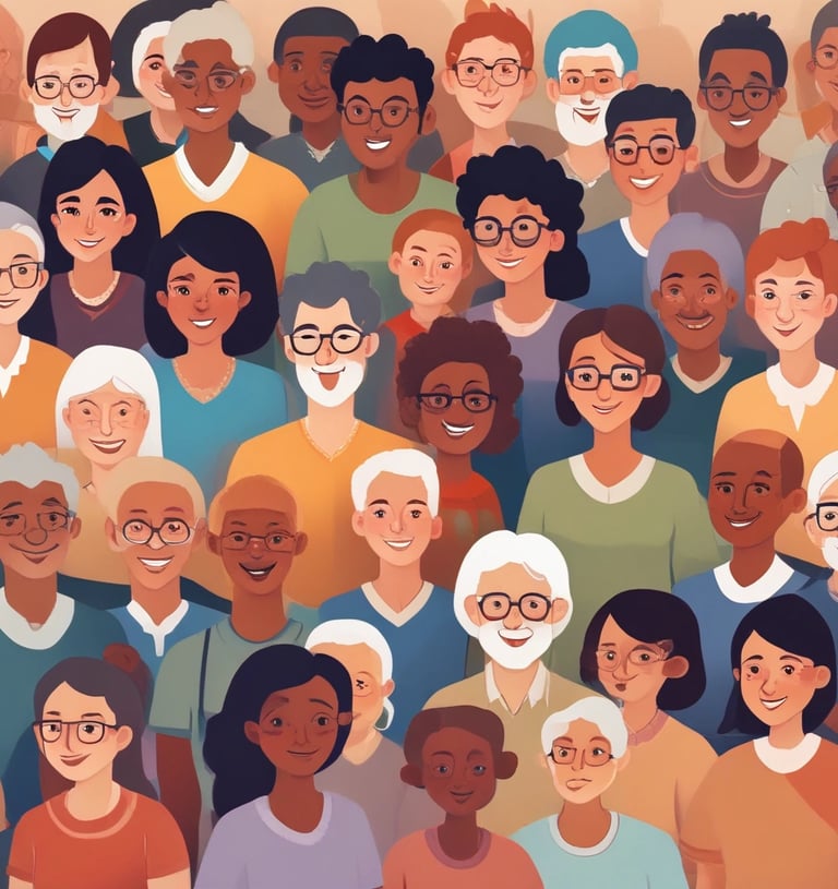 Diverse group of people enjoying casual moments in Tocate’s inclusive clothing line.