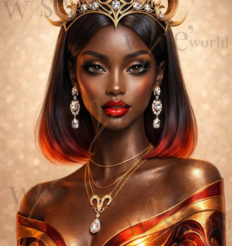 aries black woman art