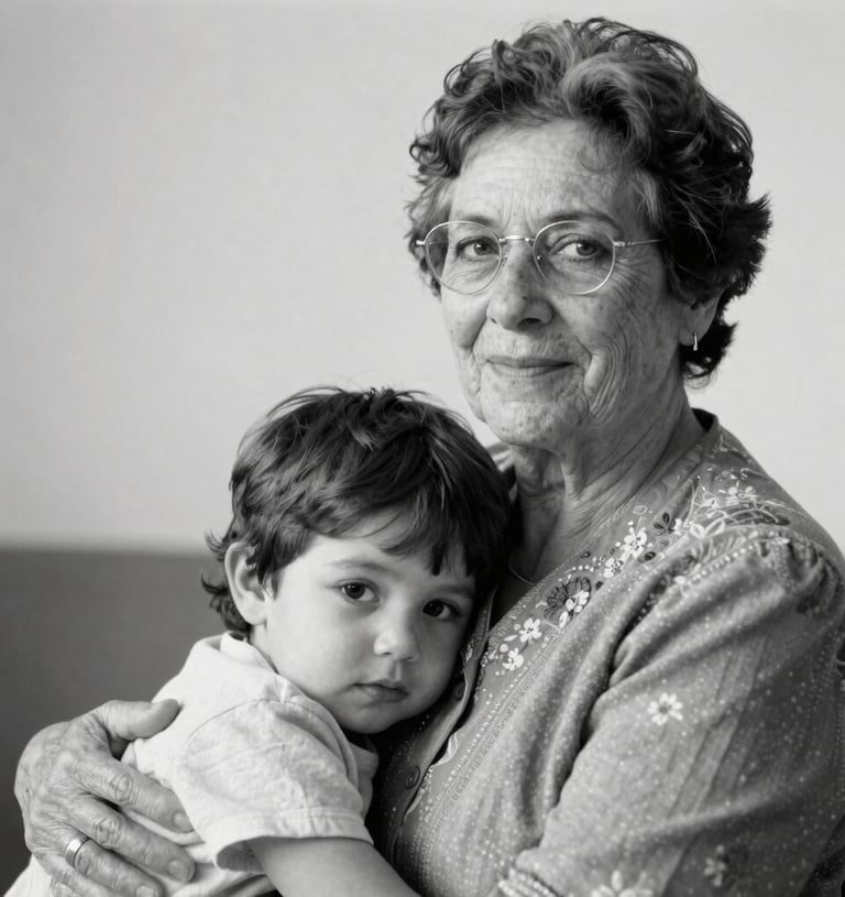 Grandparents embracing their grandchild, symbolizing grandparent testing