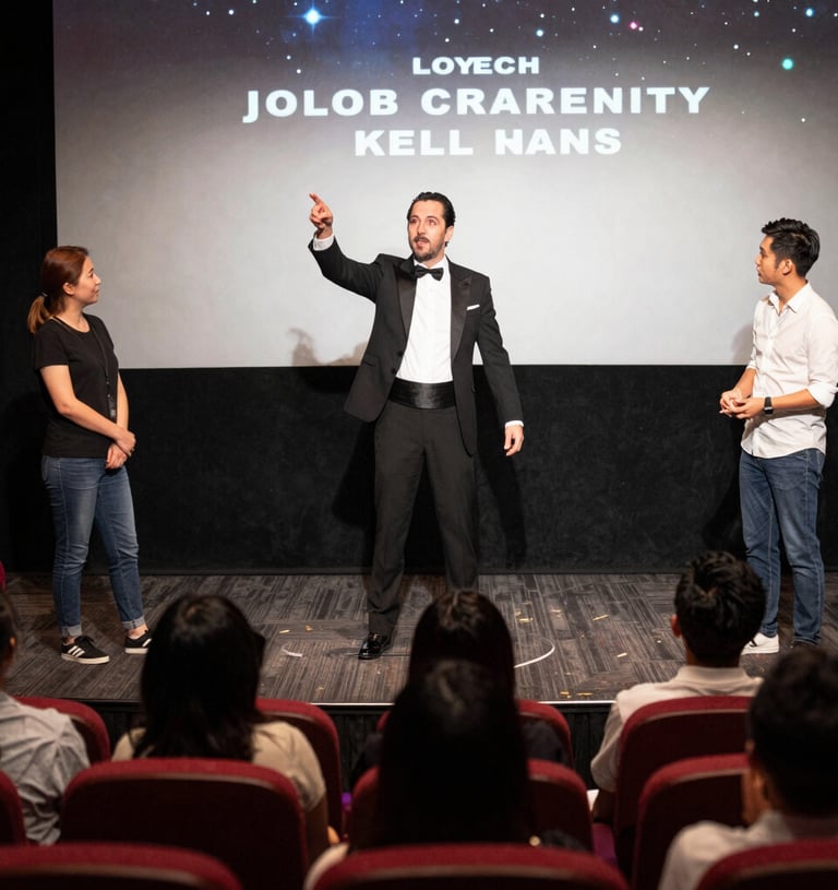 A mystical set of spell books and magical accessories glowing softly under candlelight.