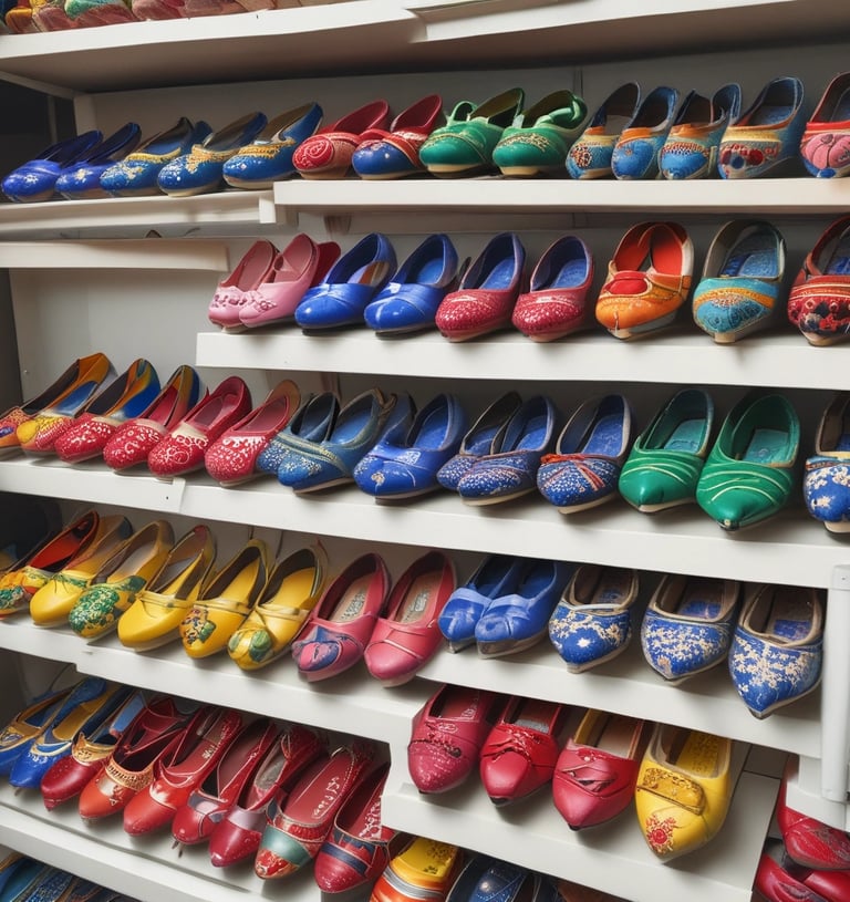 Stylish shoes arranged neatly, highlighting their sleek design and red detailing.