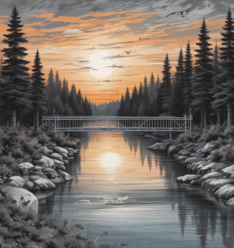 identity shift visual metaphor / pathway crossing from old self to new self