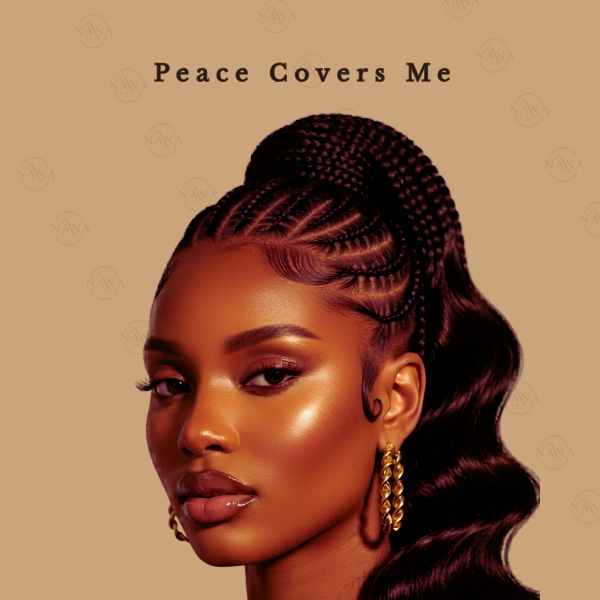 Beautiful woman with braided cornrows styled into a high ponytail with wavy hair extensions.