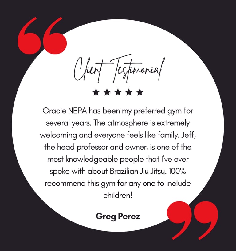 Read real reviews from real clients about Gracie NEPA Brazilian JIu-jitsu 