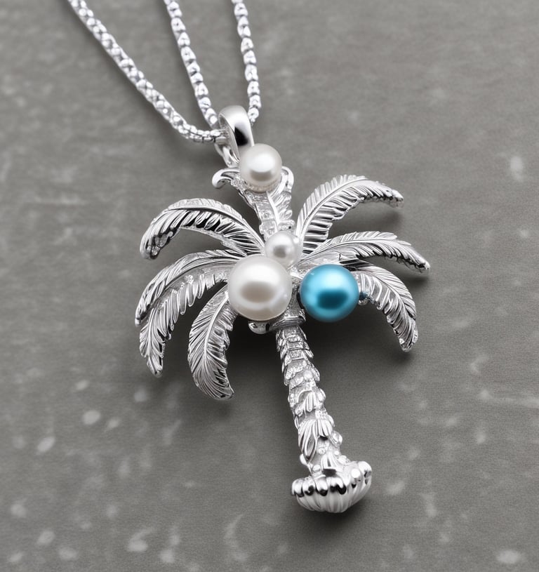 a close up of a necklace on a wooden plate