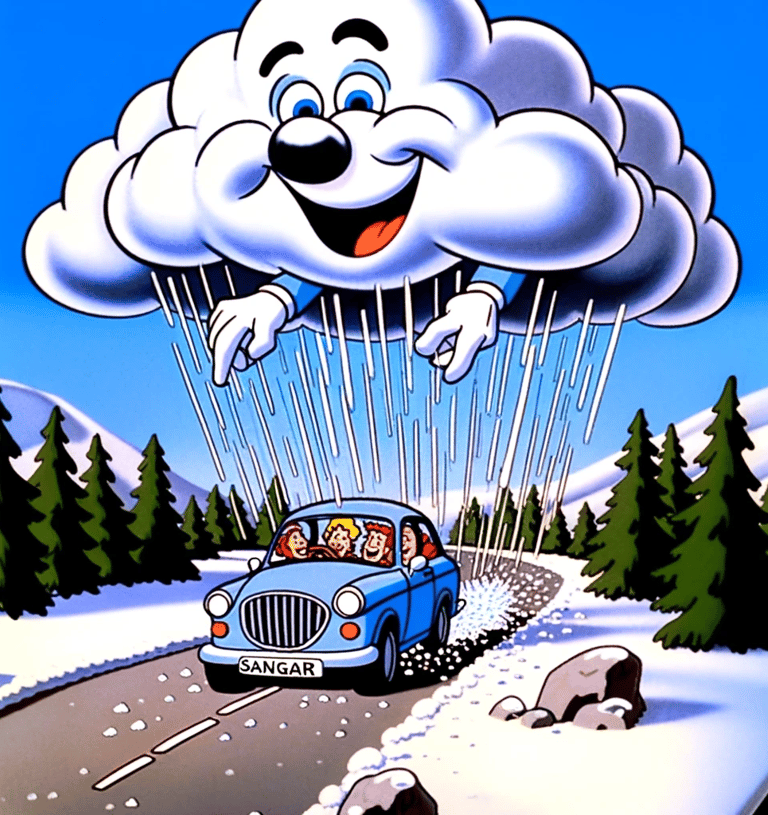 a cartoonish car with a smiling face and a smiling face