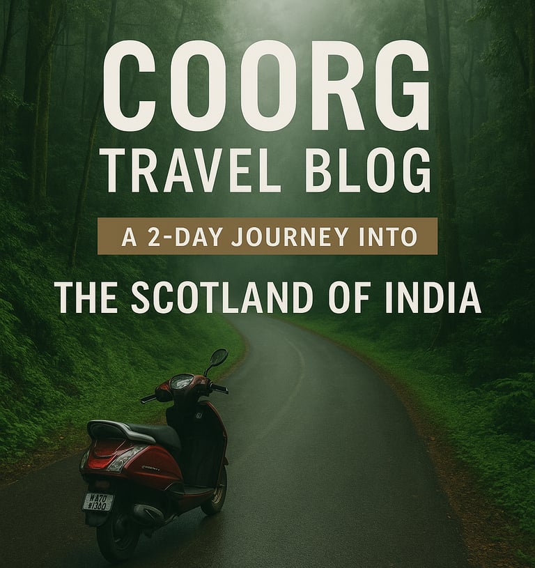 Coorg coffee plantations with misty hills and lush greenery