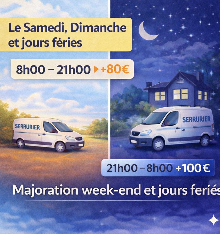 Forfait majoration samedi, dimanche et jours fériés