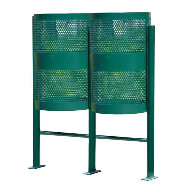 Bote de basura de acero doble