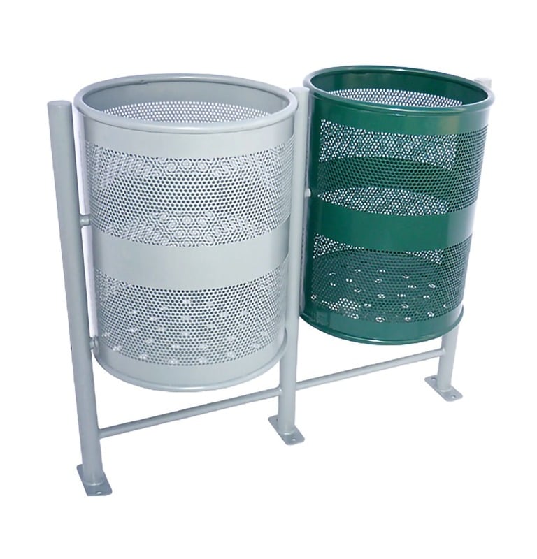 Bote de basura de acero doble