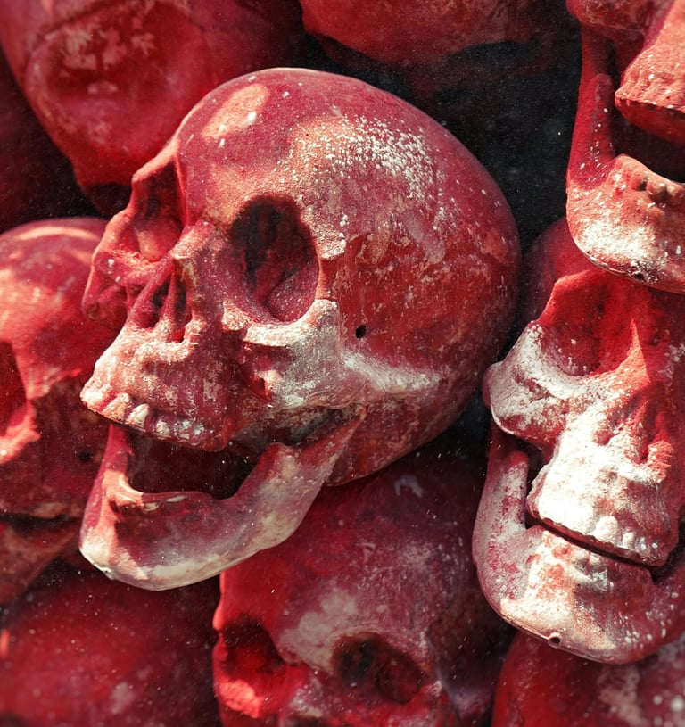 Pile of skulls representing the Ultimate Edition of Trivia from the Grave horror trivia game