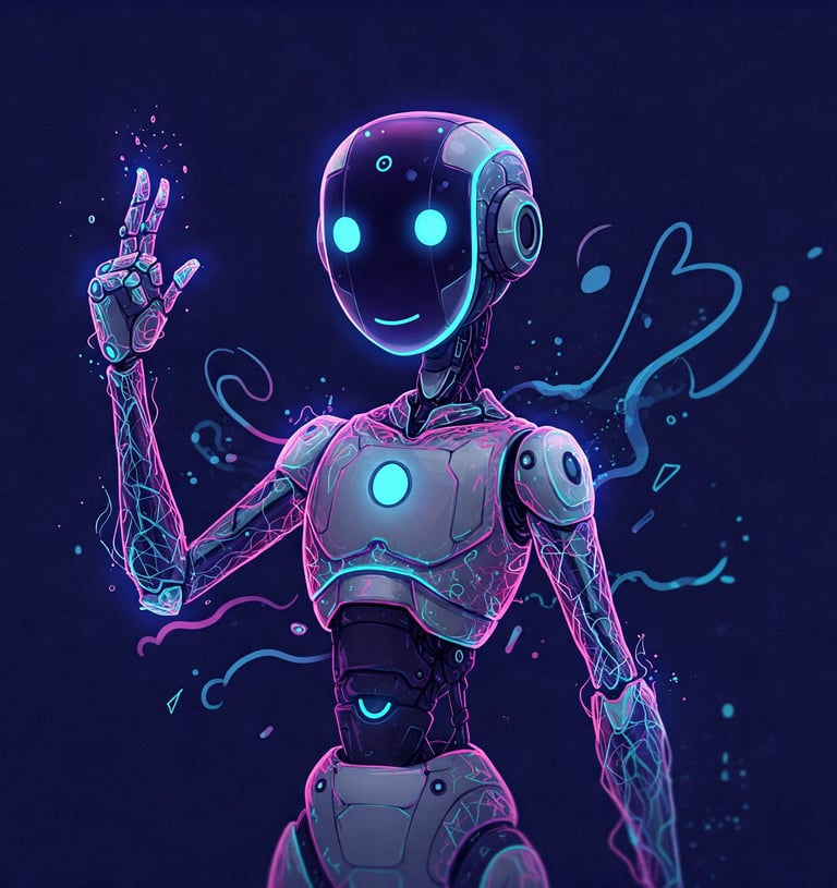 Robot humanoide que representa a Claude según Gemini.