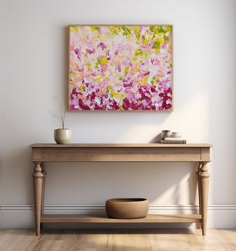a painting of a flower fairy abstract scene