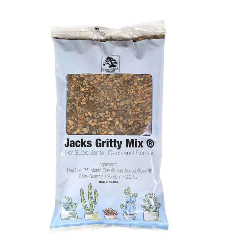 Bonsai Jack gritty mix soil for succulents and cactus with high drainage and coarse texture