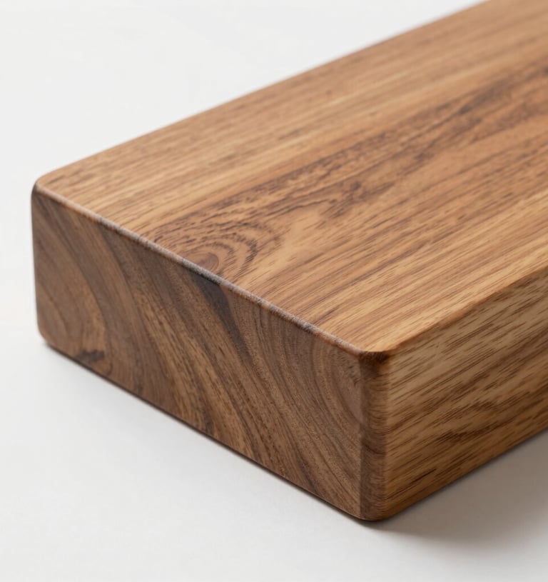 Handcrafted wooden crafts laid out with brushes and paints