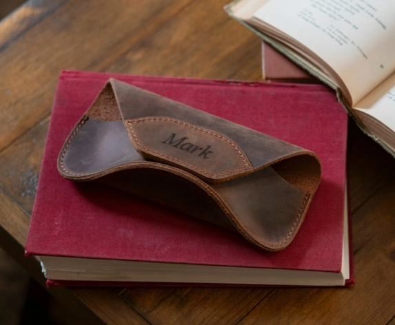 Personalized Leather Sunglasses Case