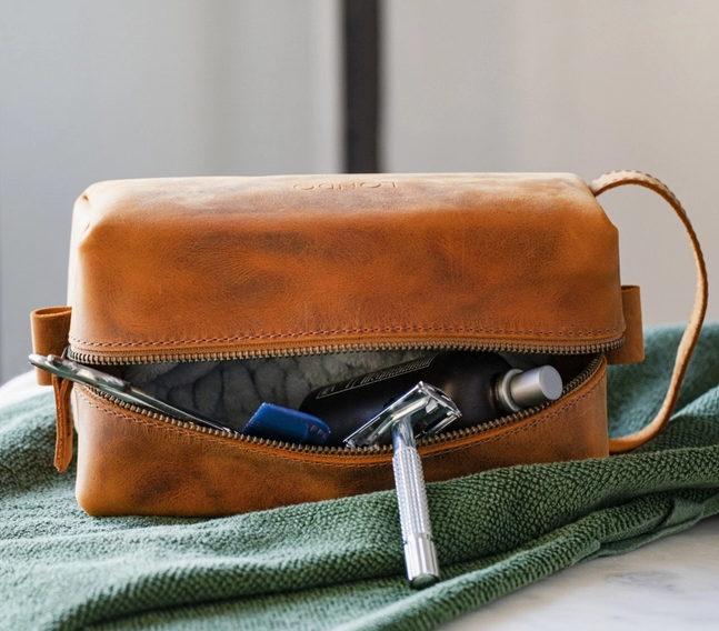 Personalized Leather Dopp kit