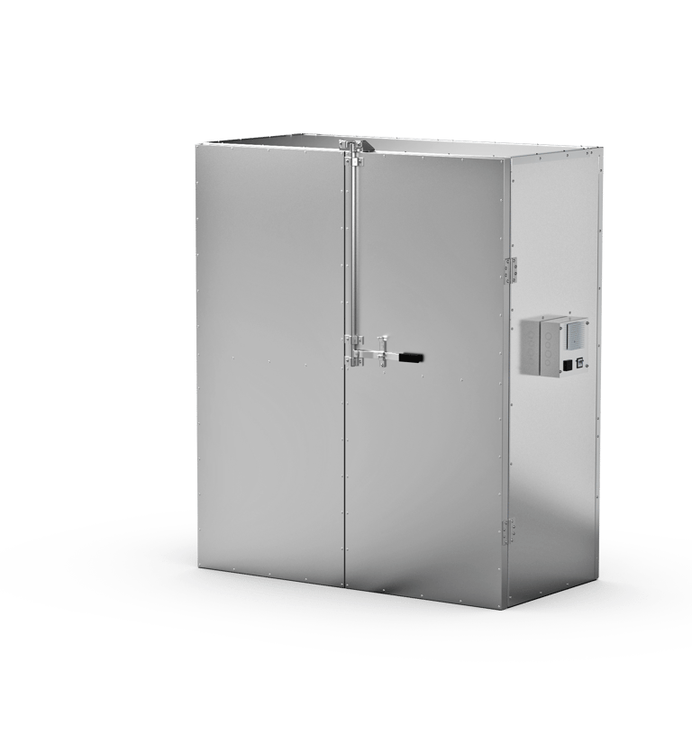 double door powder coating oven design and rendering