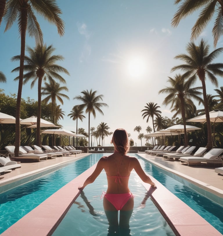 a large body of water with a city in the background