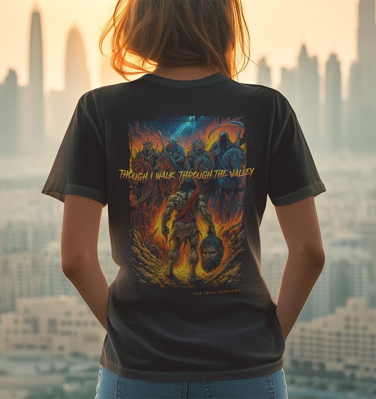 Christian streetwear graphic tee biblical warrior design