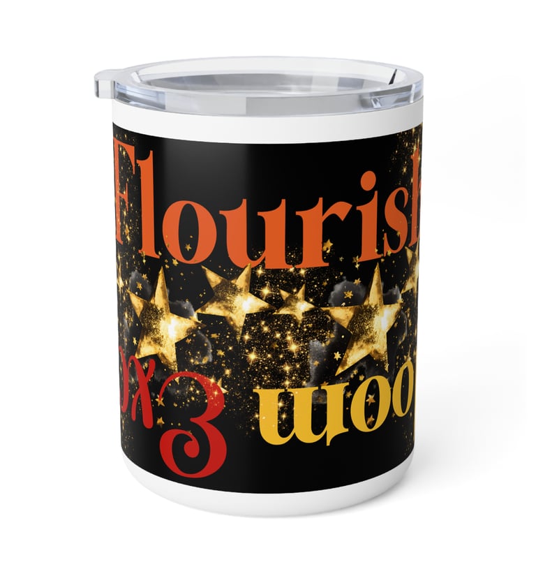 An insulated coffee mug