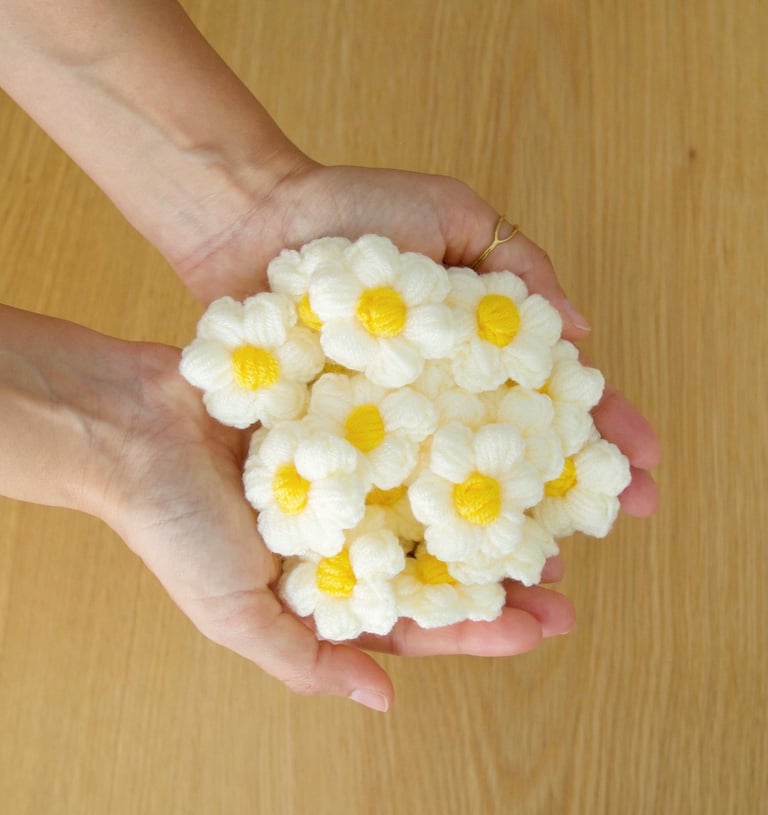 Tutorial para tejer flores puff de crochet