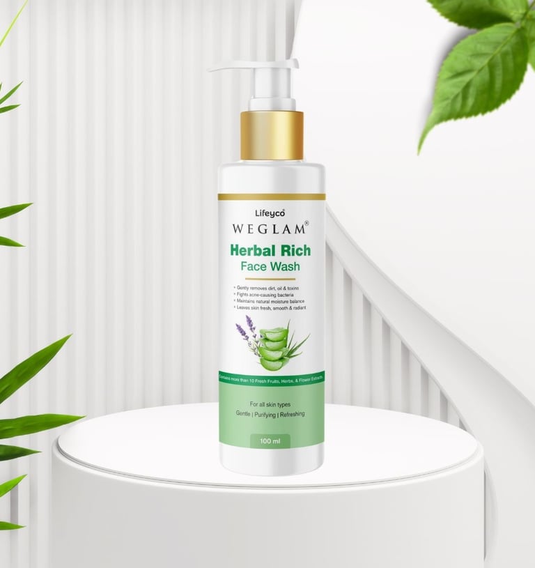 WeGalm Herbal Rich Face Wash for glowing and fresh skin with natural; herbal ingredients