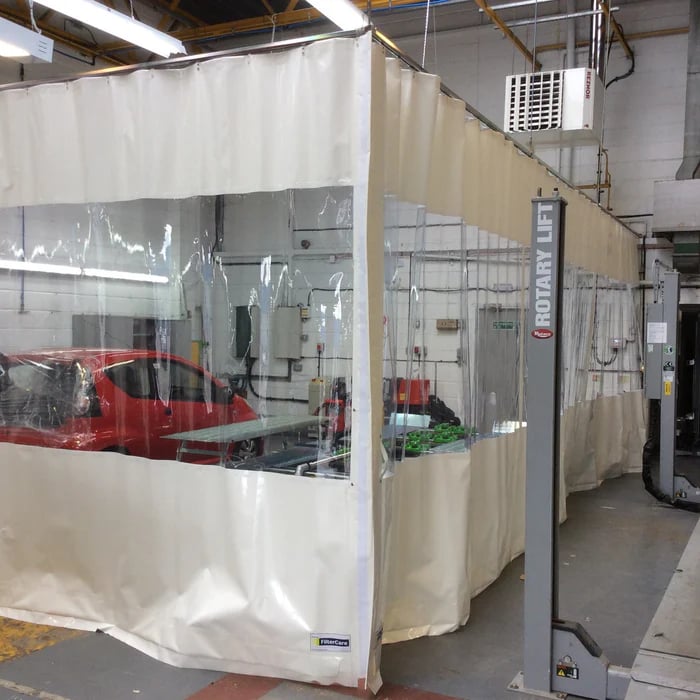 spray booth white with clear windows