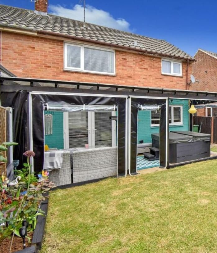 black pvc outdoor pergola covers with rollup with clear roll up windows