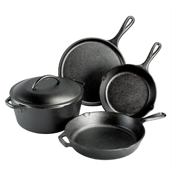 Lodge 5-piece pre-seasoned cast iron cookware set