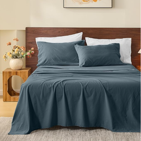 MEISHANG 100% French pure linen sheet set