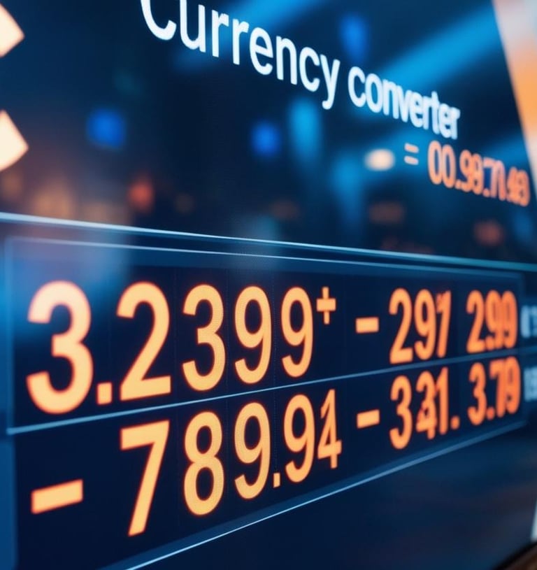 a currency exchange sign in front of a currency exchange