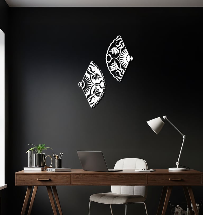 Modern metal wall art, contemporary home decor pieces