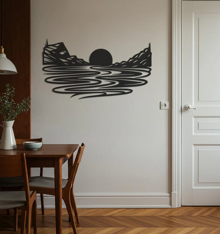 Modern metal wall art, contemporary home decor pieces