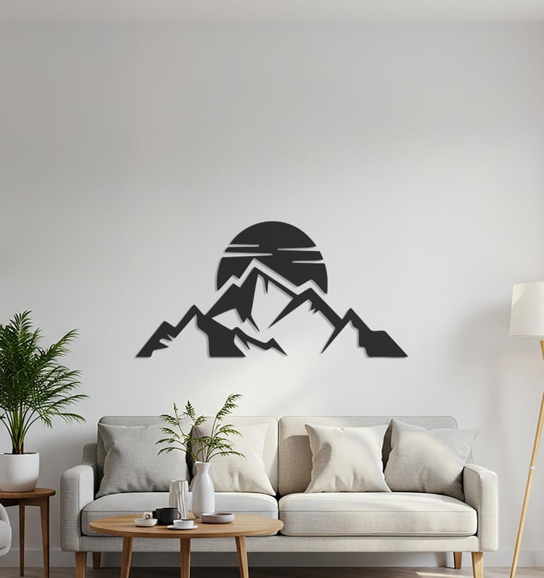 Modern metal wall art, contemporary home decor pieces
