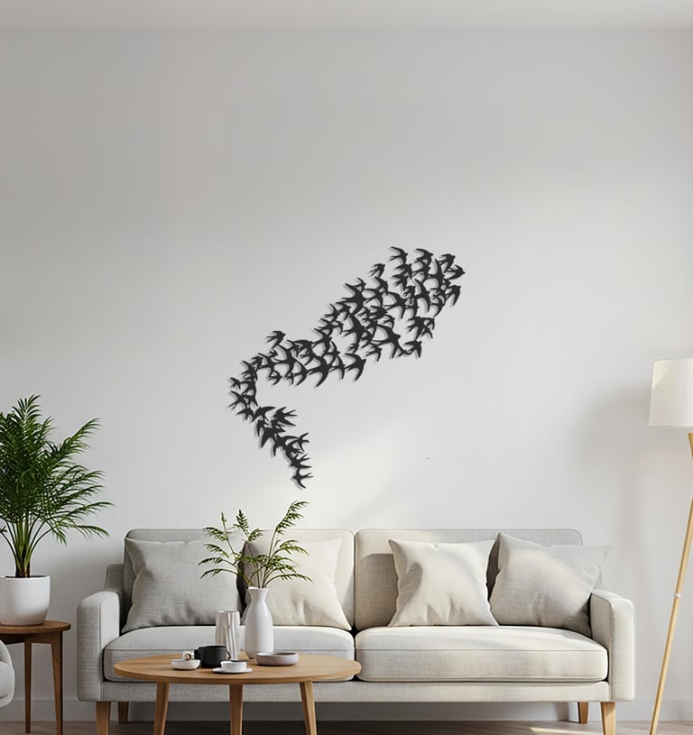 Modern metal wall art, contemporary home decor pieces