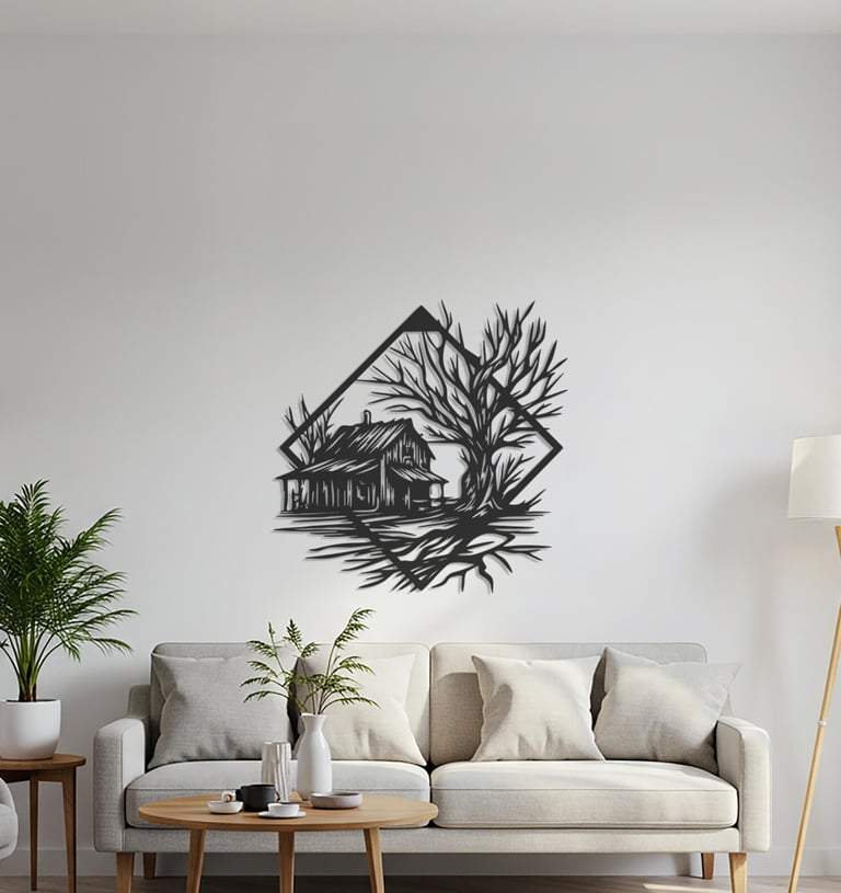 Modern metal wall art, contemporary home decor pieces