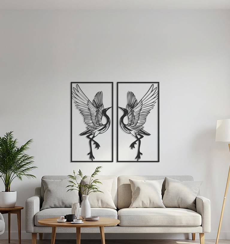 Modern metal wall art, contemporary home decor pieces