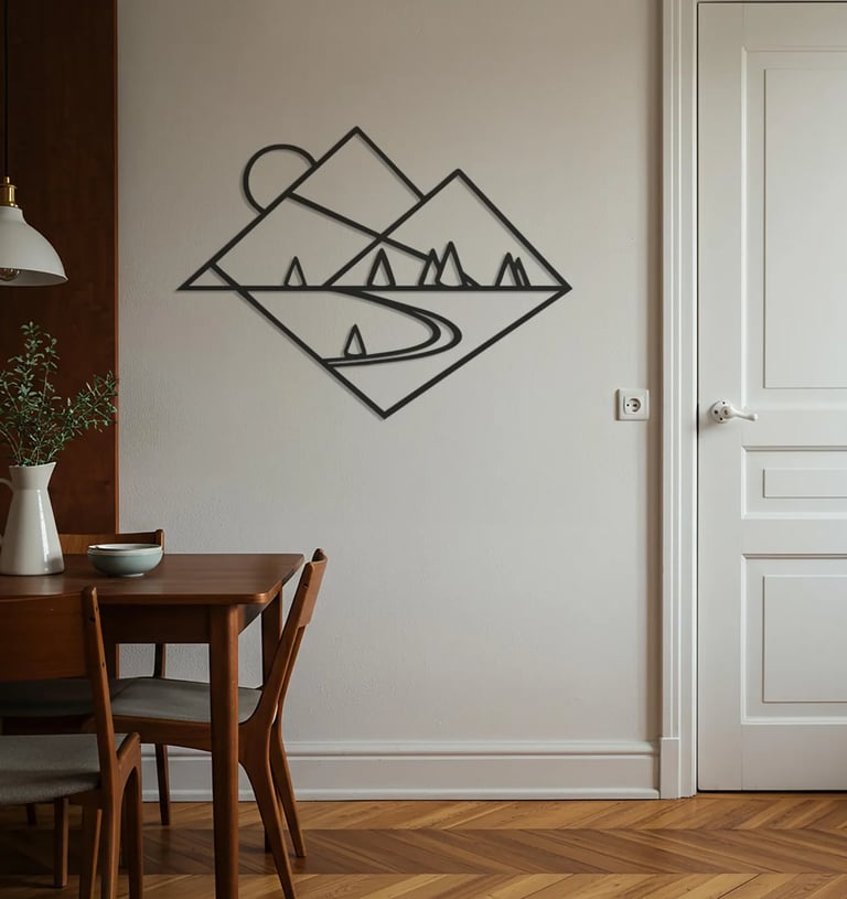 Modern metal wall art, contemporary home decor pieces