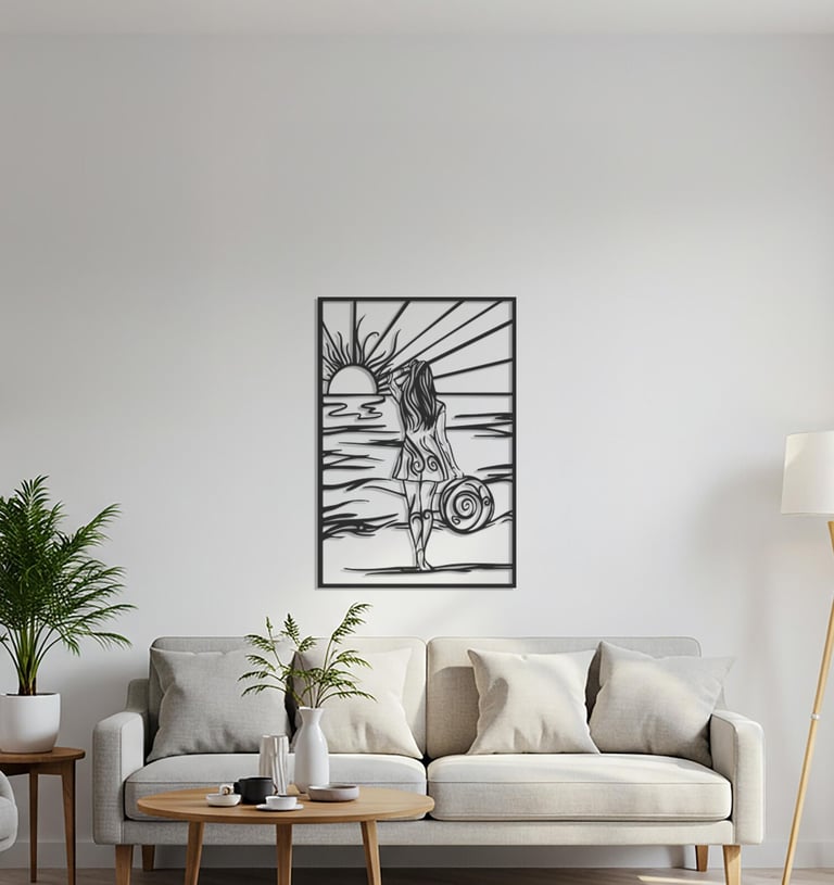 Modern metal wall art, contemporary home decor pieces