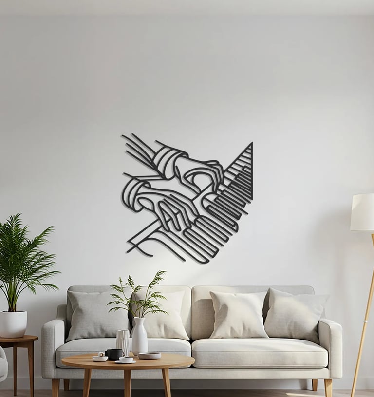 Modern metal wall art, contemporary home decor pieces